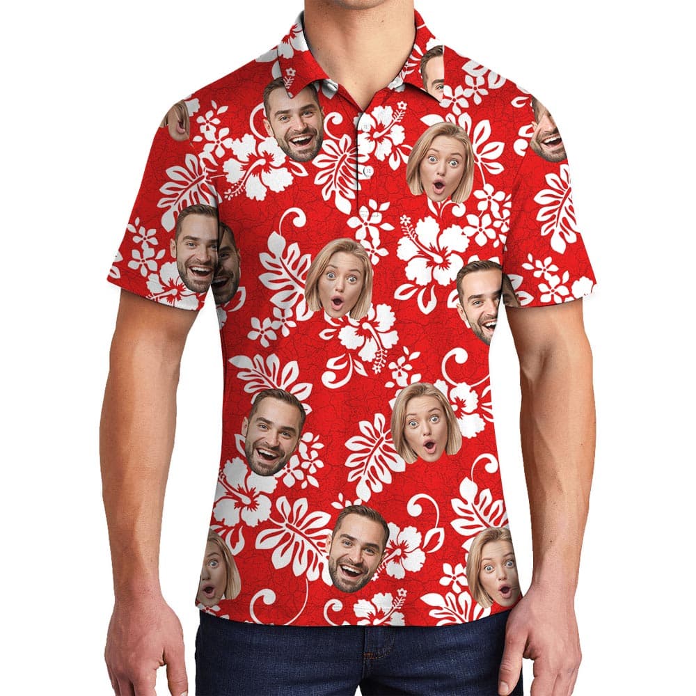 Custom Red Golf Shirt Men's Polo With Team Logo