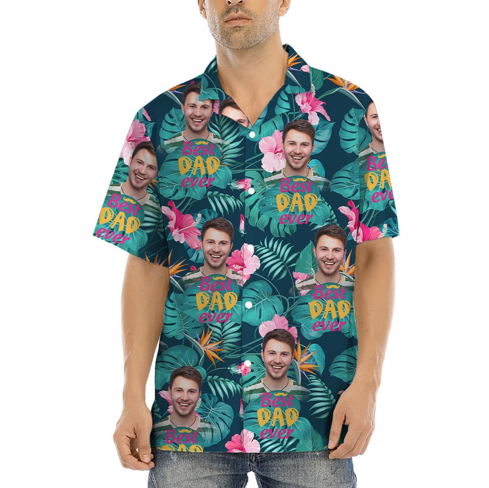 Father’s Day Gift Best Dad Ever Custom Face Hawaiian Shirt (2)