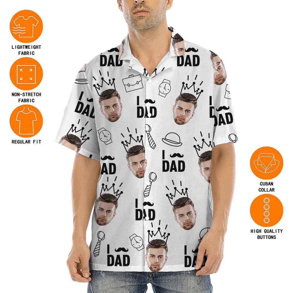 Father's Day Hawaiian Shirt With Custom Face