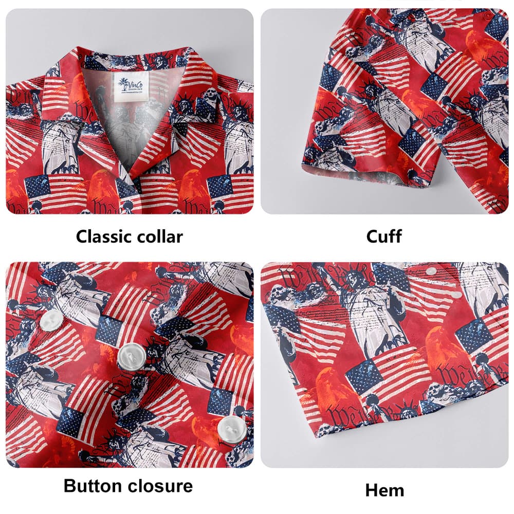 Freedom Patriotic Red Hawaiian Shirt
