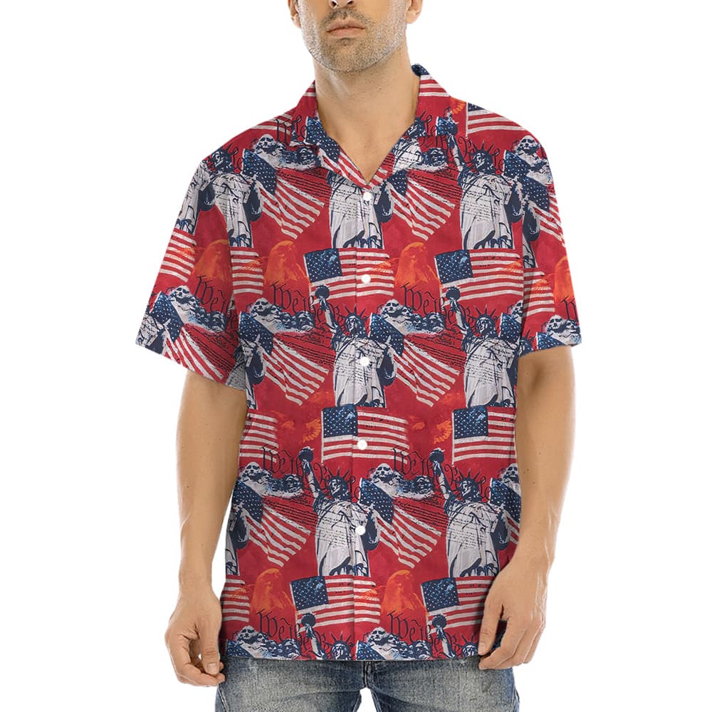 Freedom Patriotic Red Hawaiian Shirt (4)
