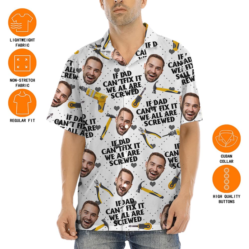 Funny Custom Dad's Face Hawaiian Shirt