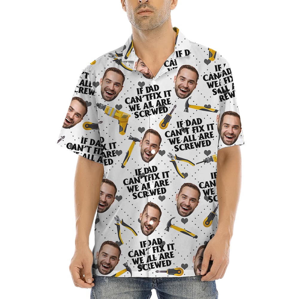 Funny Custom Dad’s Face Hawaiian Shirt (3)