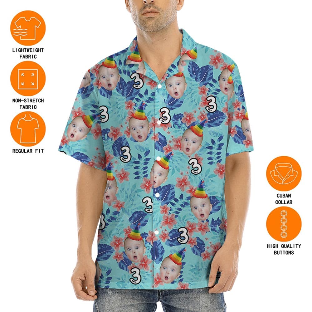 Happy Birthday Funny Hawaiian Shirts With Custom Face
