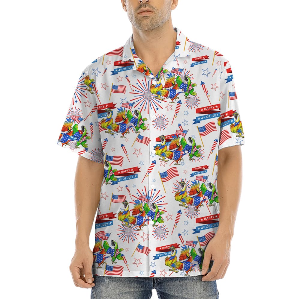 Happy Independence Day Parrot Hawaiian Shirt (2)