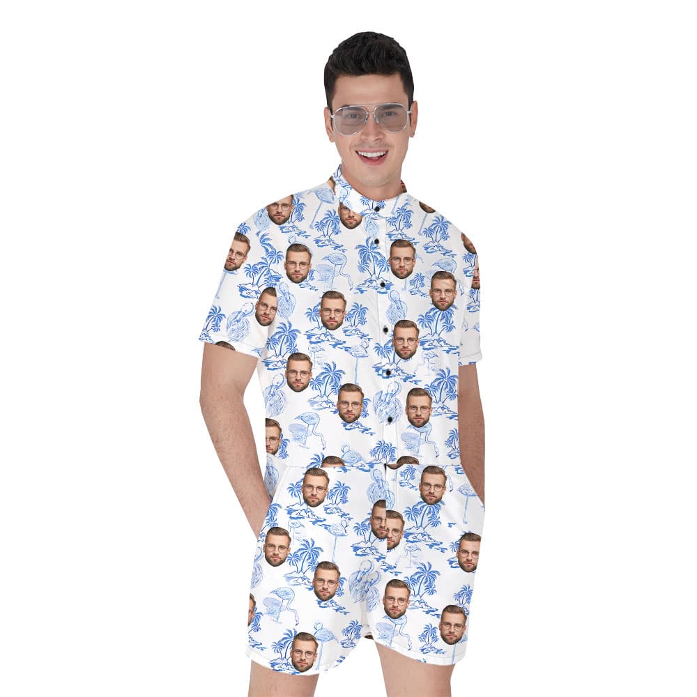 Hilarious Flamingo Male Romper With 4 Different Faces1