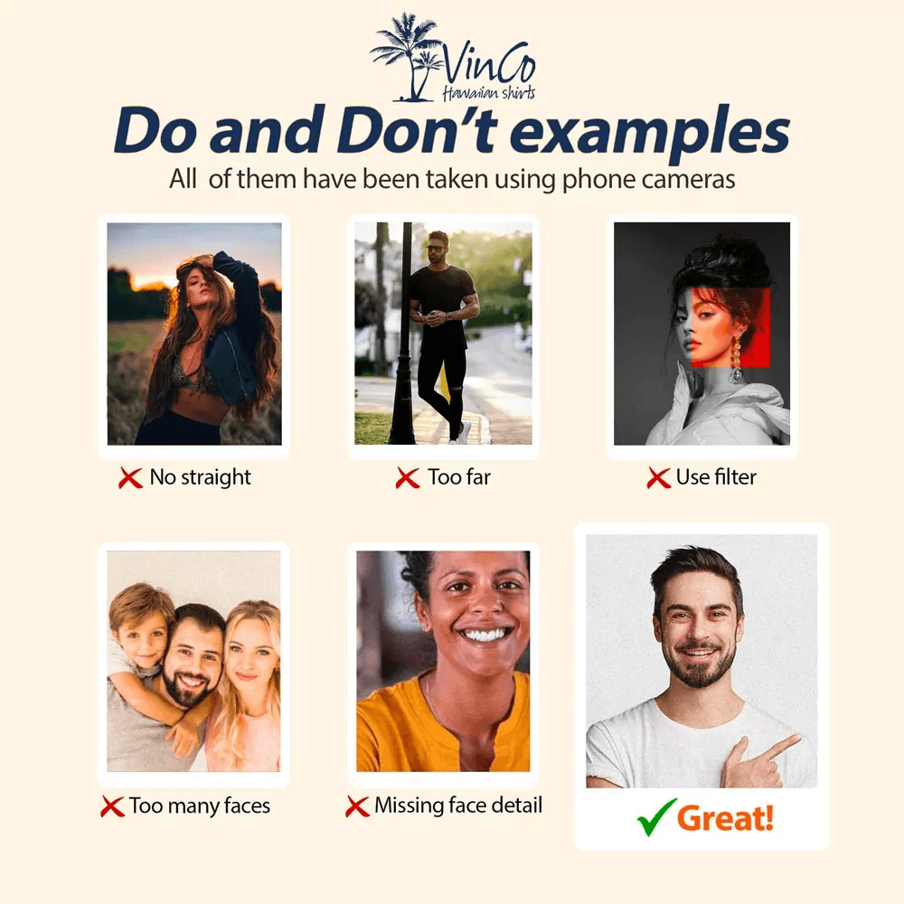 how to choose photo for personalized hawaiians shirts with previews
