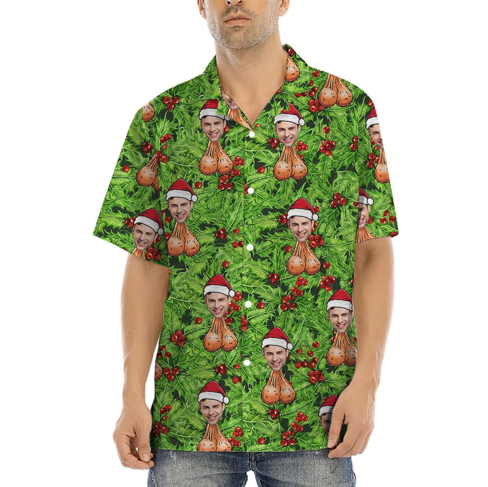 Inappropriate Christmas Button Shirt