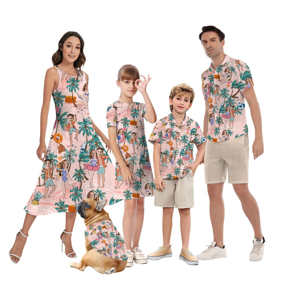 Matching Family Shirt And Dress With Beach Themed1