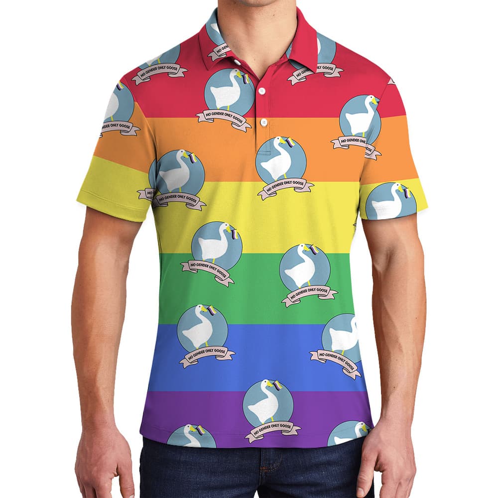 No Gender Only Goose Hawaiian Polo Goft Shirt1
