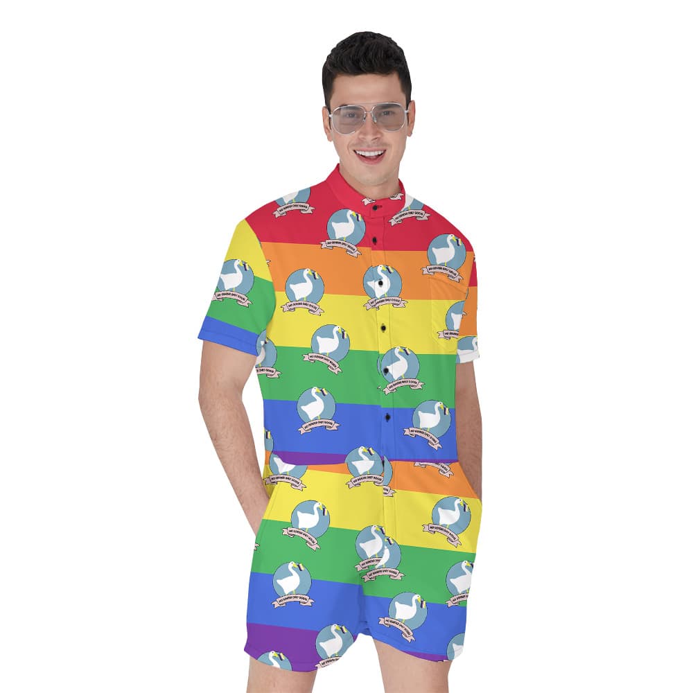 No Gender Only Goose Hawaiian Romper for Men1