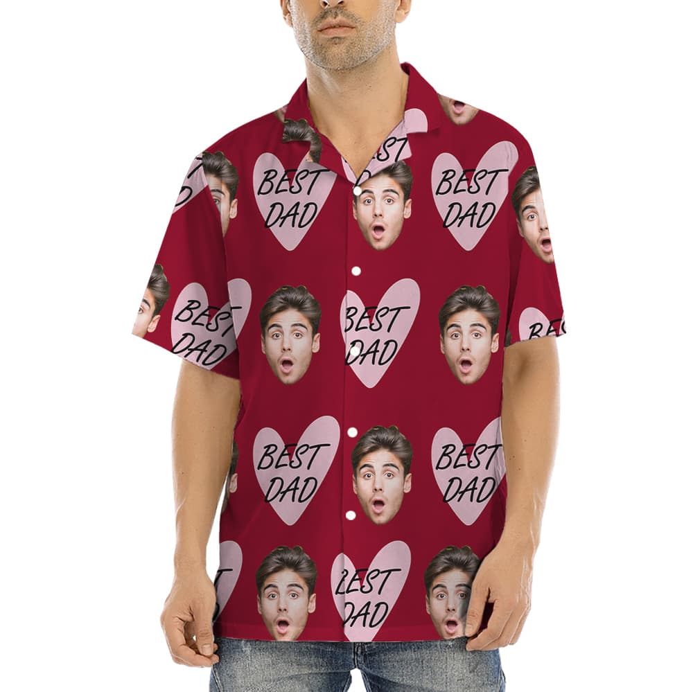 Personalized Father’s Day Hawaiian Shirt With Face (2)