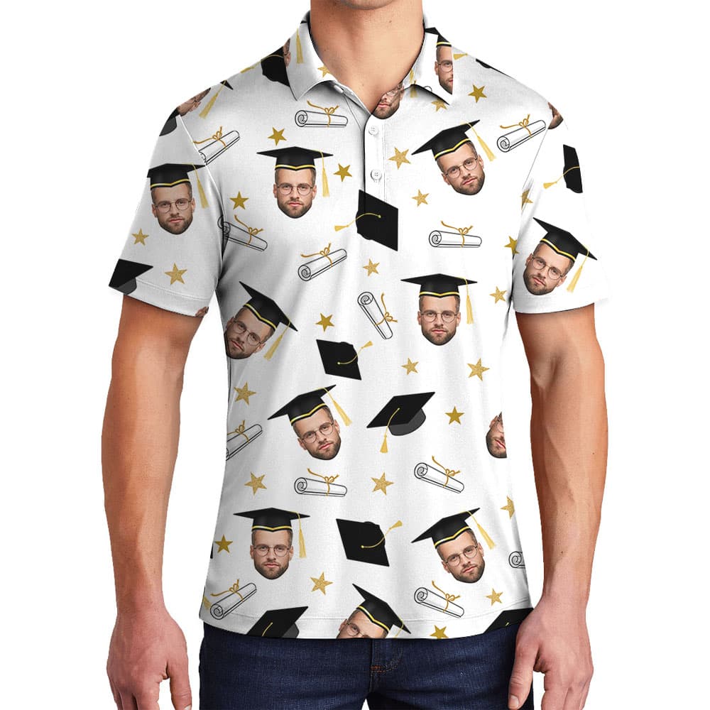 Personalized Photo Graduation Men's Collared Shirt1