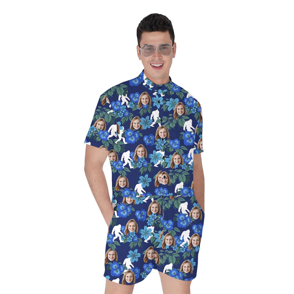 Personalized Photo Sasquatch Male's Romper1