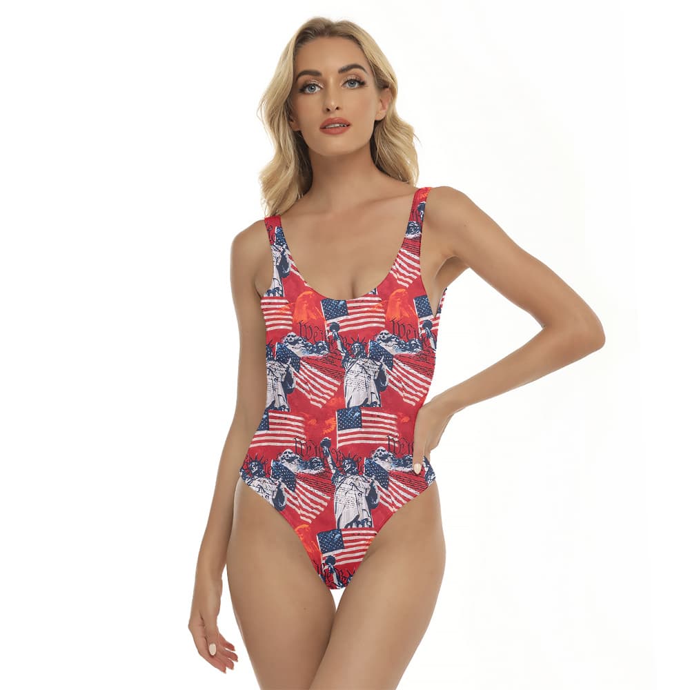State Of Liberty 4th Of July Red Swimsuit