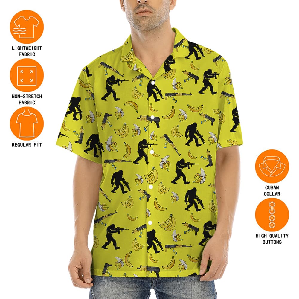 Tactical Sasquatch Banana Gun Hawaiian Shirt