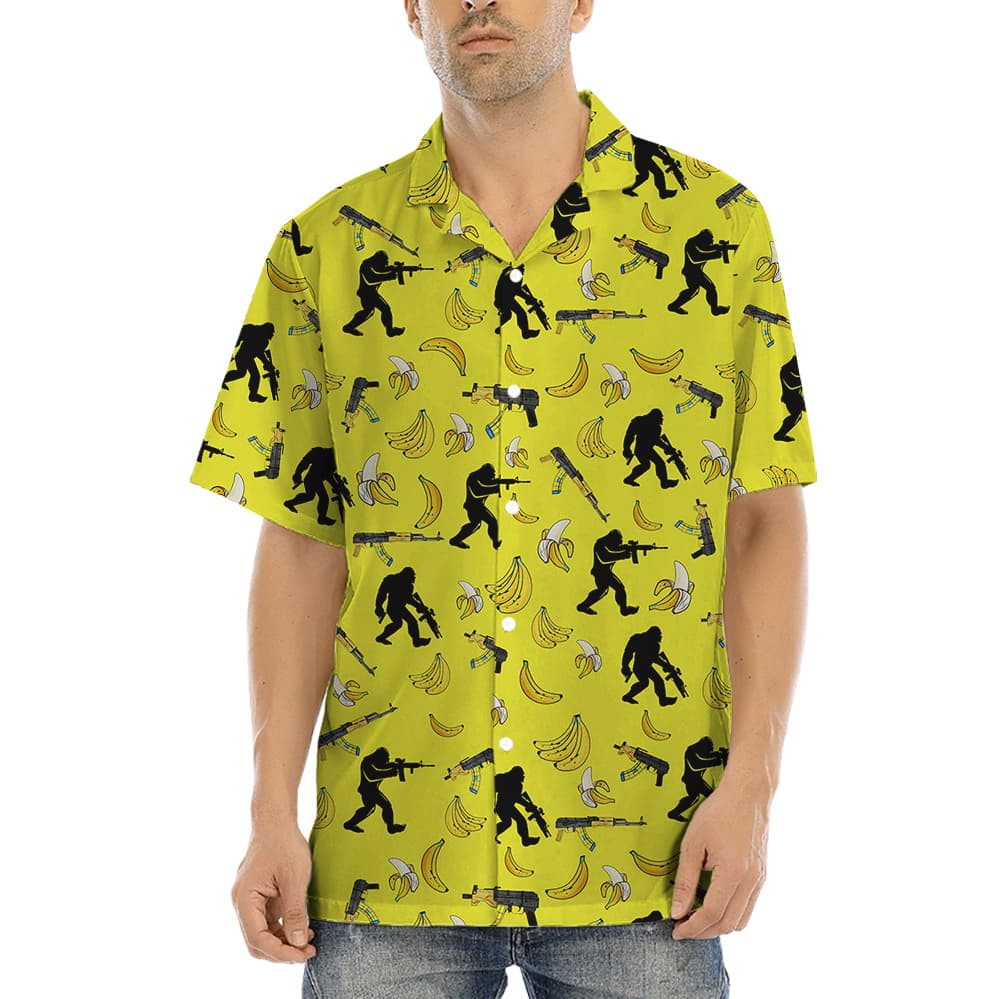 Tactical Sasquatch Banana Gun Hawaiian Shirt
