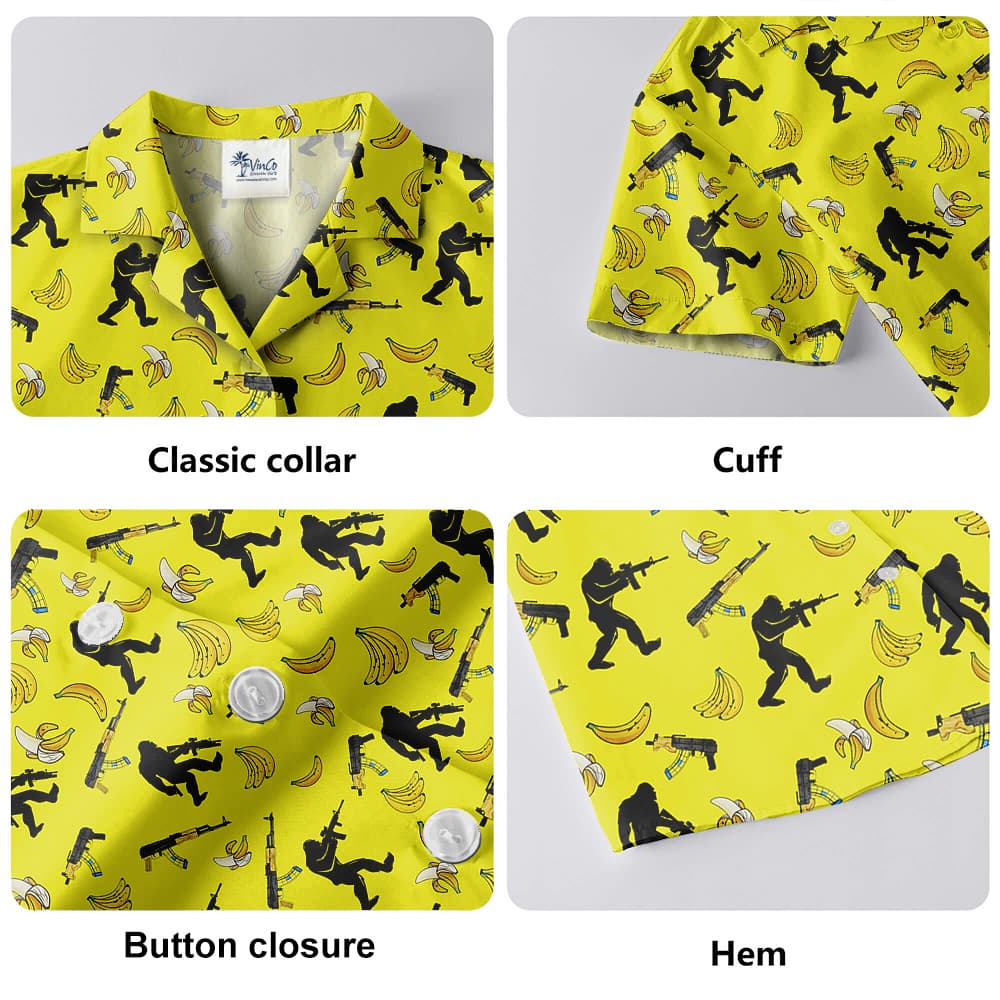 Tactical Sasquatch Banana Gun Hawaiian Shirt