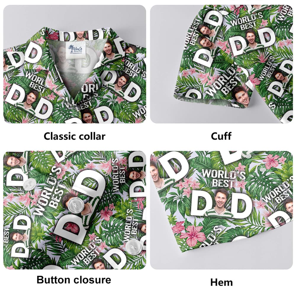World's Best Dad Custom Face Tropical Hawaiian Shirt
