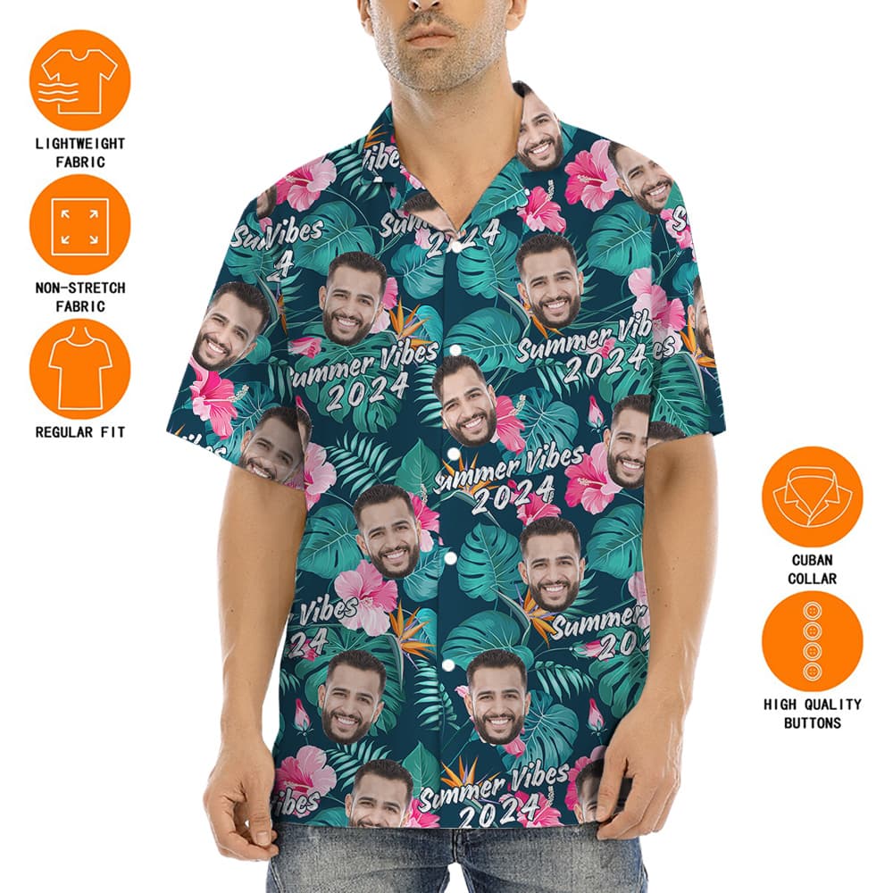 2024 Summer Vibe Tropical Shirt Custom 1-5 Faces7