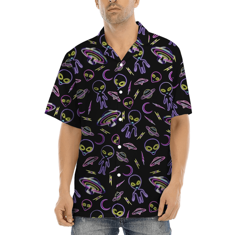 Alien Neon Light Hawaiian Shirt (7)