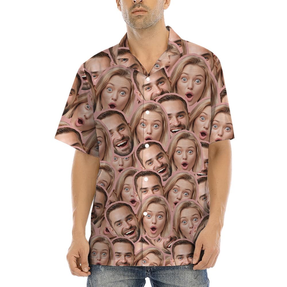 All Over Print Couple Pictures Hawaiian Shirt1