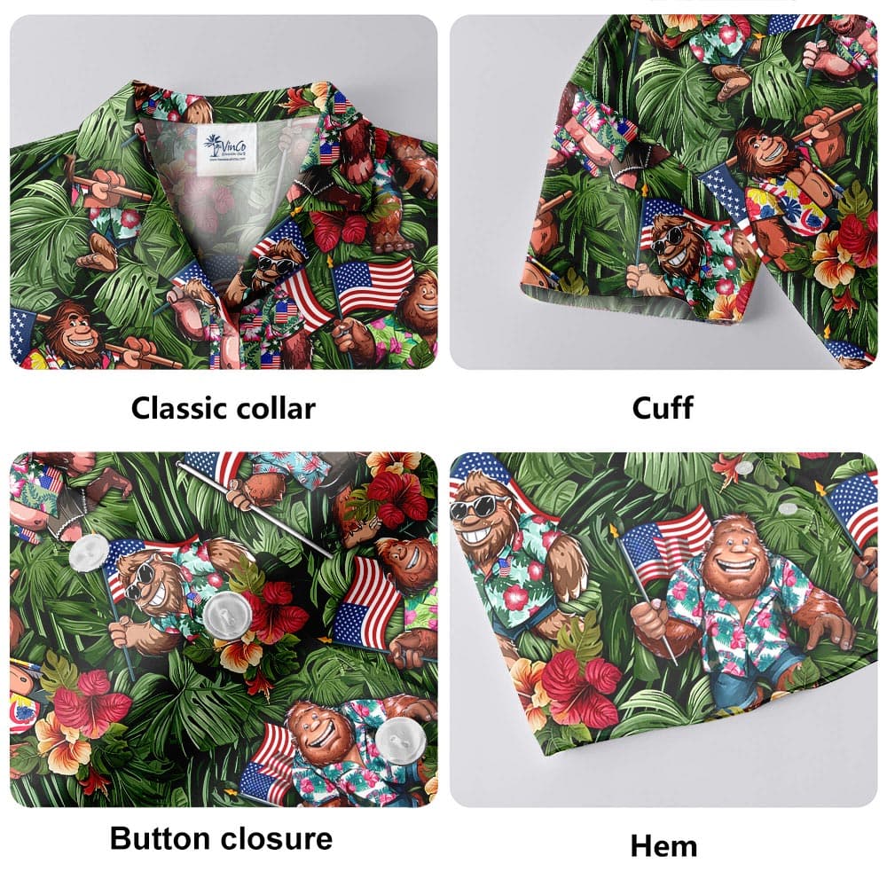 Awesome Bigfoot Patriotic Hawaiian Shirt