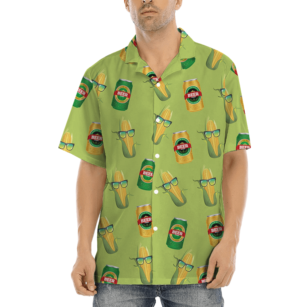 Beer And Corn Green Hawaiian Shirt (2)