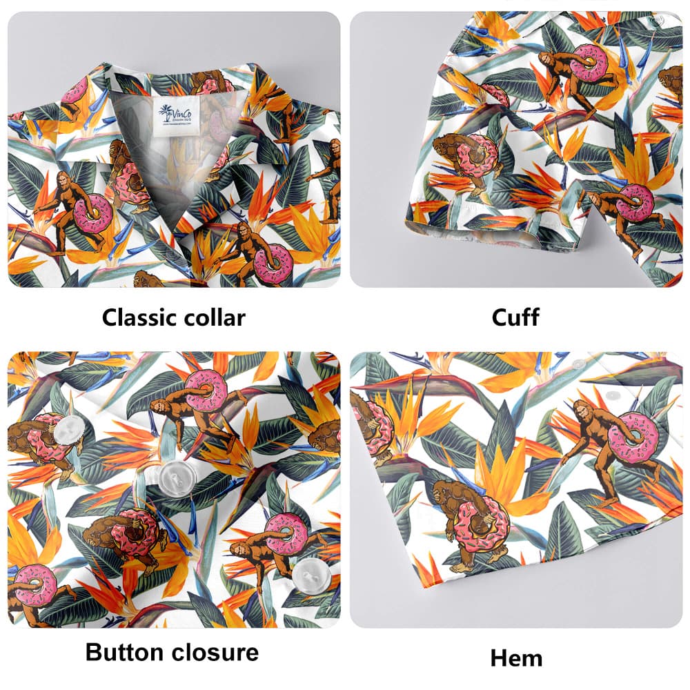 Bigfoot Donut Tropical Hawaiian Shirt