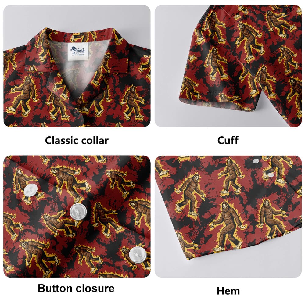Bigfoot Fire Hawaiian Shirt