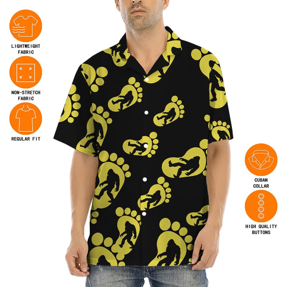 Bigfoot Hawaiian Button Up Shirt