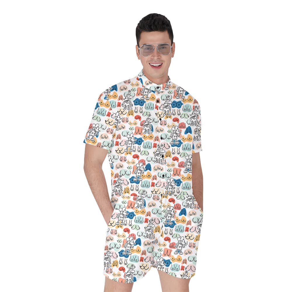 Booty Mickey Steamboat 1928 Hawaiian Romper for Men1