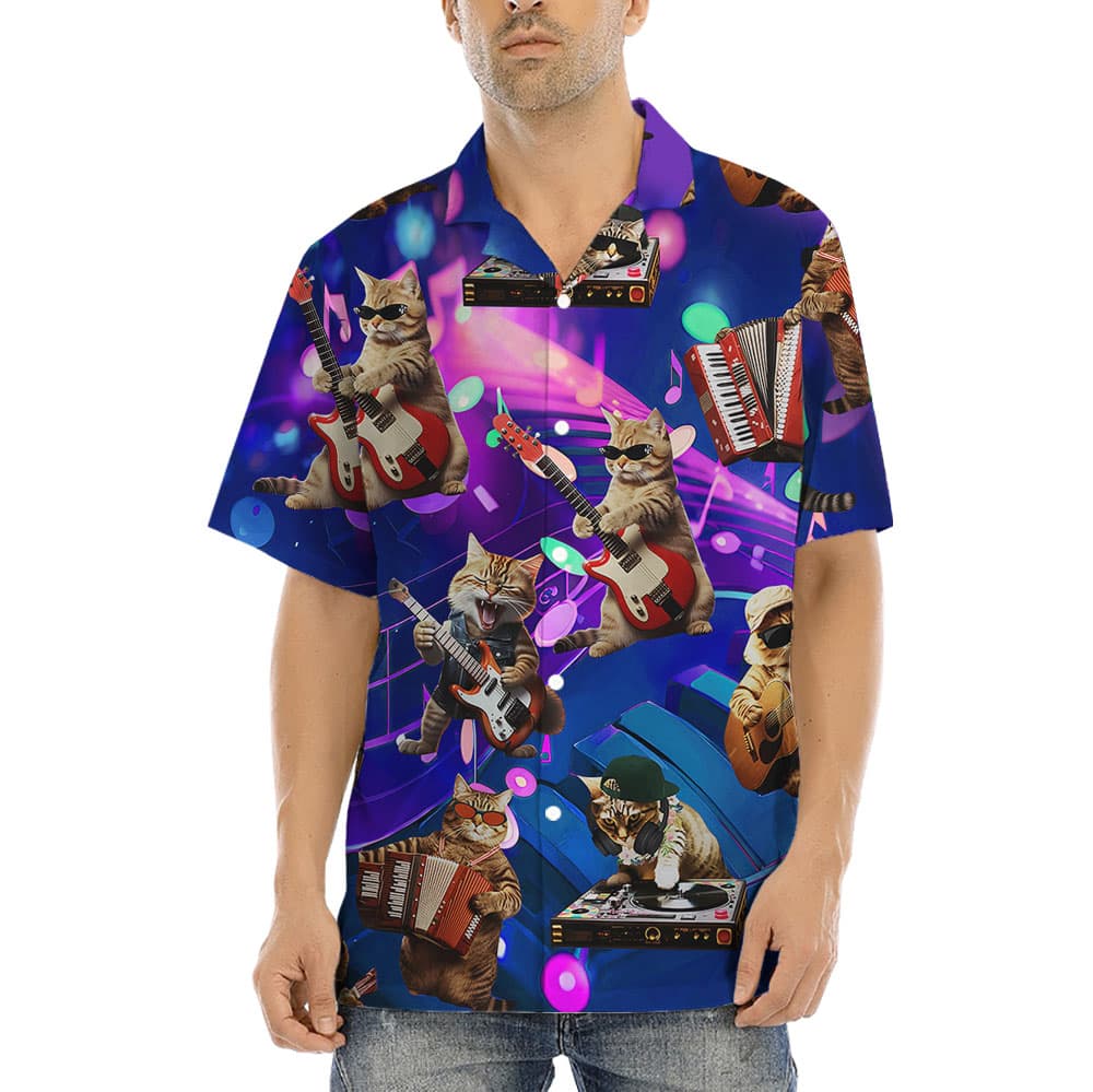 Cat Music Hawaiian Shirt