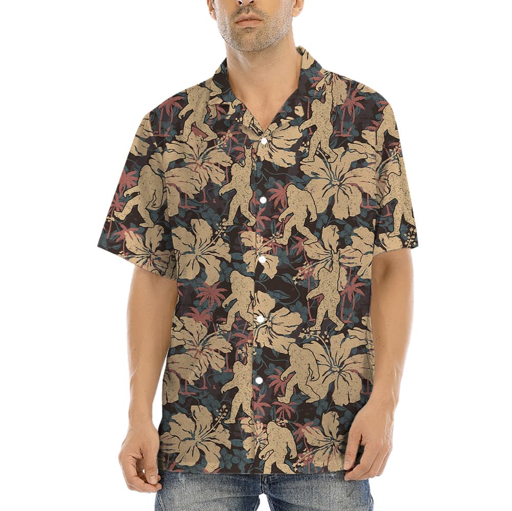 Classic Bigfoot Hibiscus Hawaiian Shirt (2)