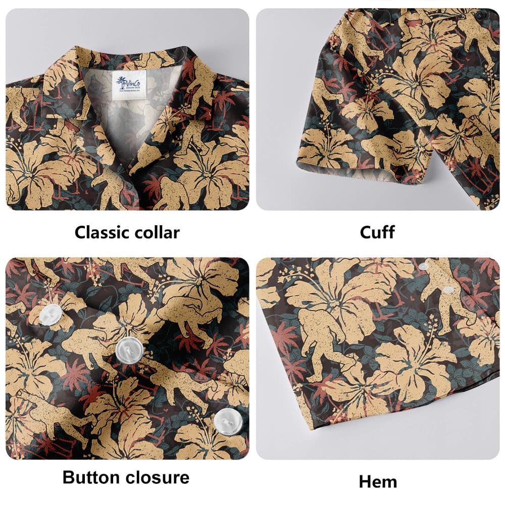 Classic Bigfoot Hibiscus Hawaiian Shirt