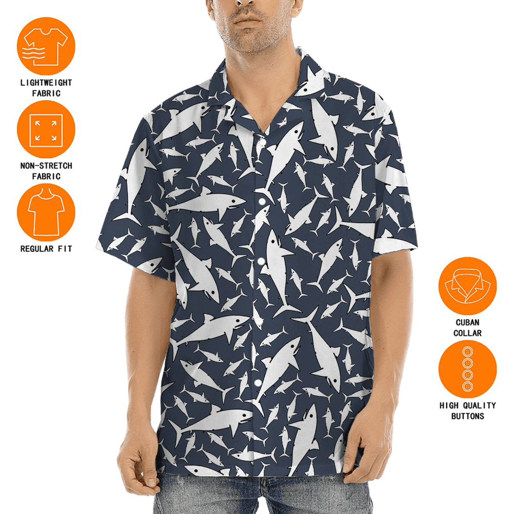Classic Shark Navy Aloha Shirt
