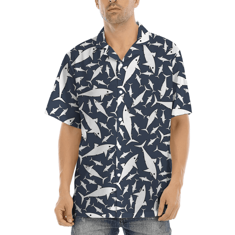 Classic Shark Navy Aloha Shirt (2)