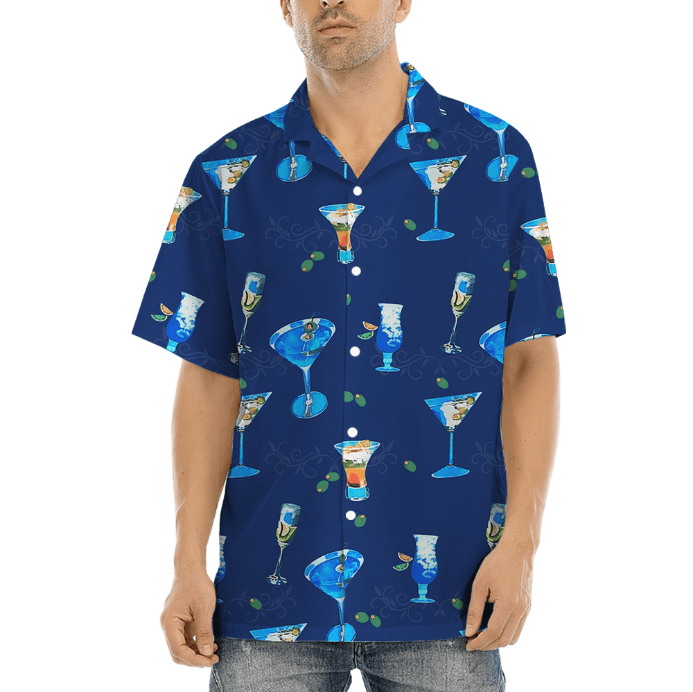 Cocktail Blue Aloha Shirt (7)