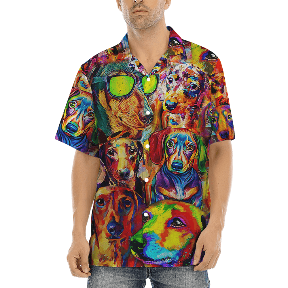 Colorful Dachshund Hawaiian Shirt (2)