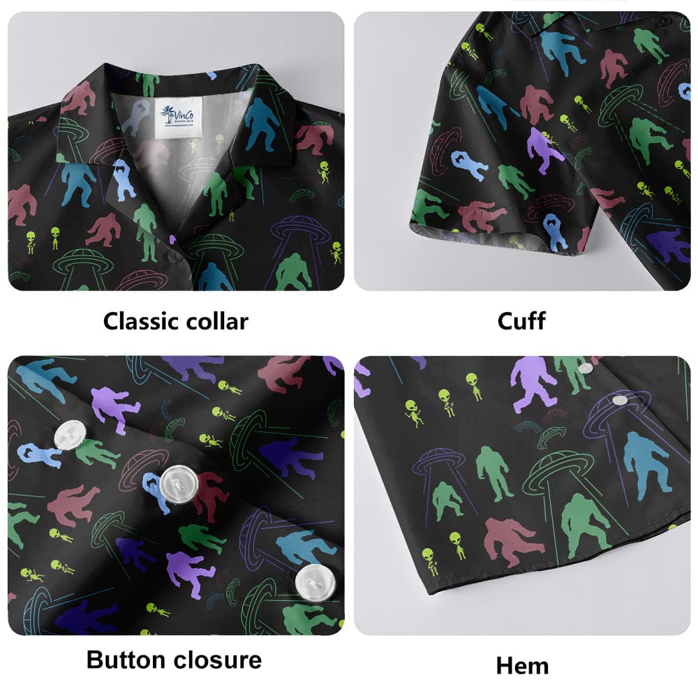 Cool Alien Bigfoot Aloha Shirt