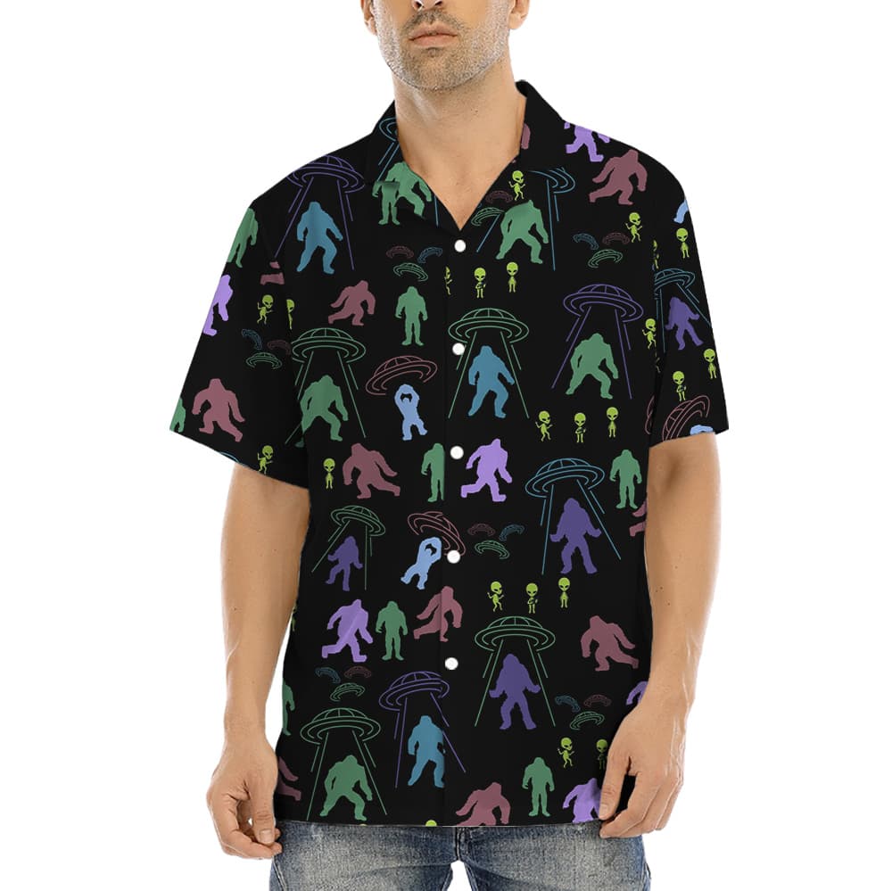 Cool Alien Bigfoot Aloha Shirt (3)