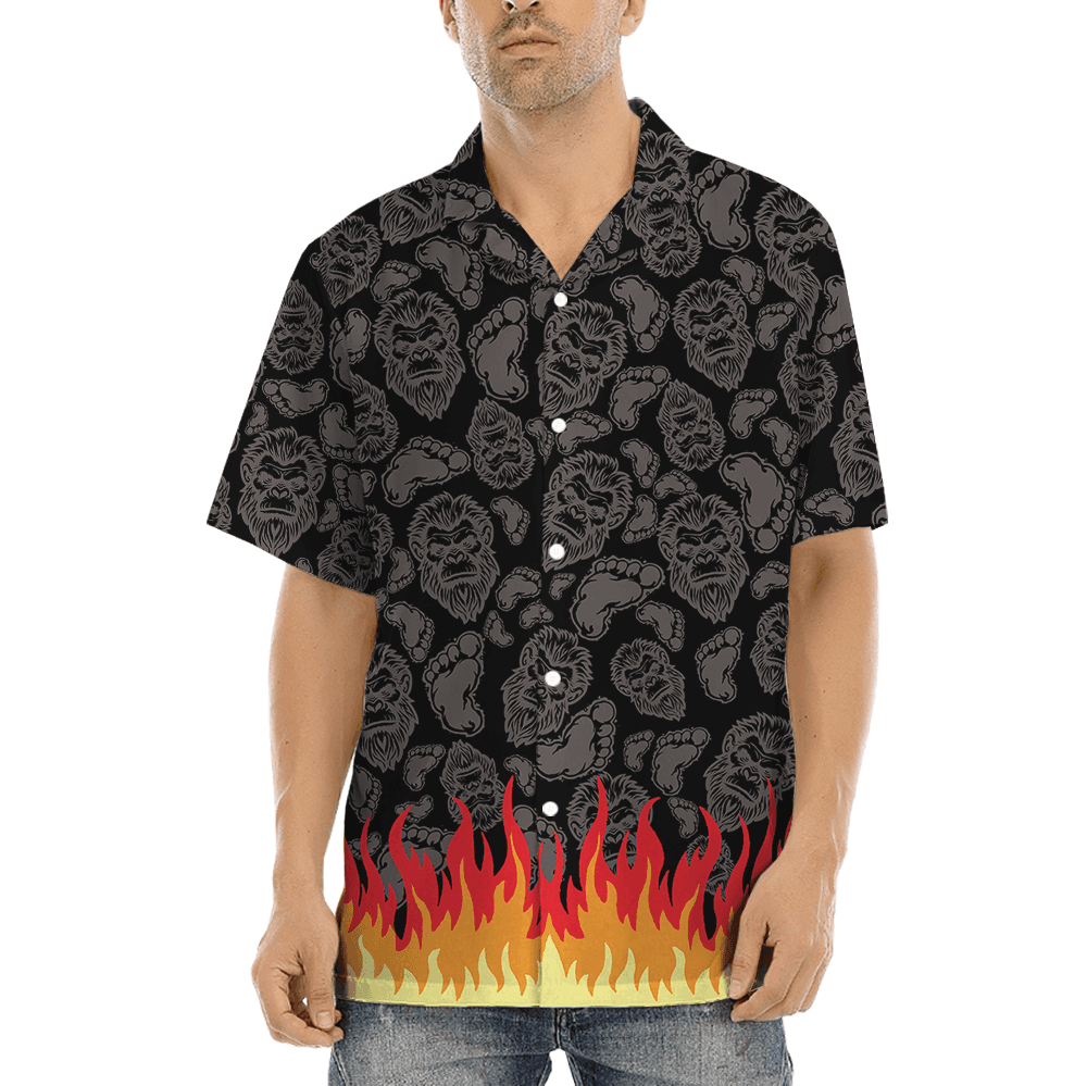 Cool Bigfoot Black Hawaiian Shirt (5)