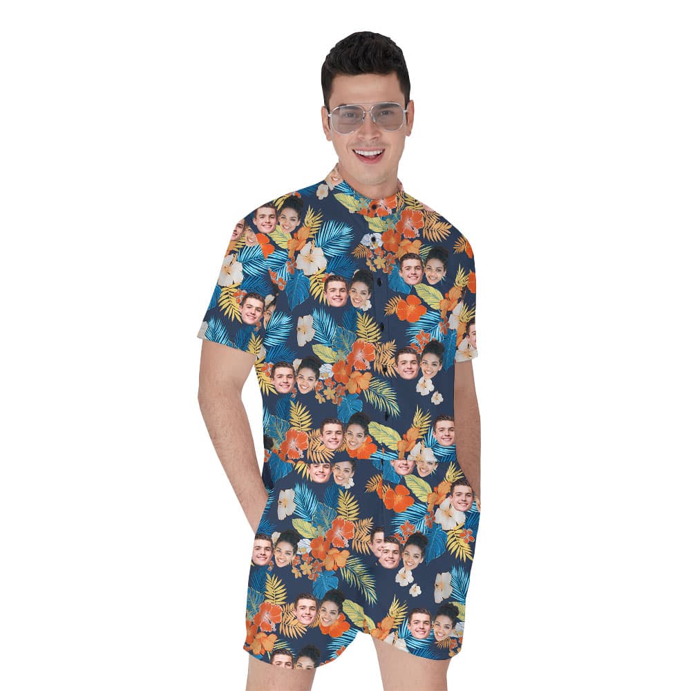 Cool Personalized 5 Faces Flower Romper For Male1