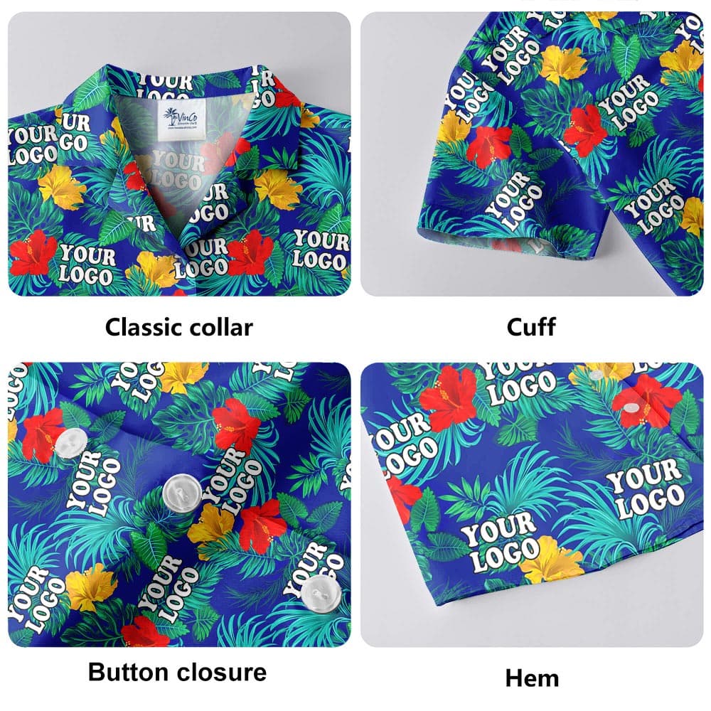 Custom Company Logo Hawaiian Shirt With Preview