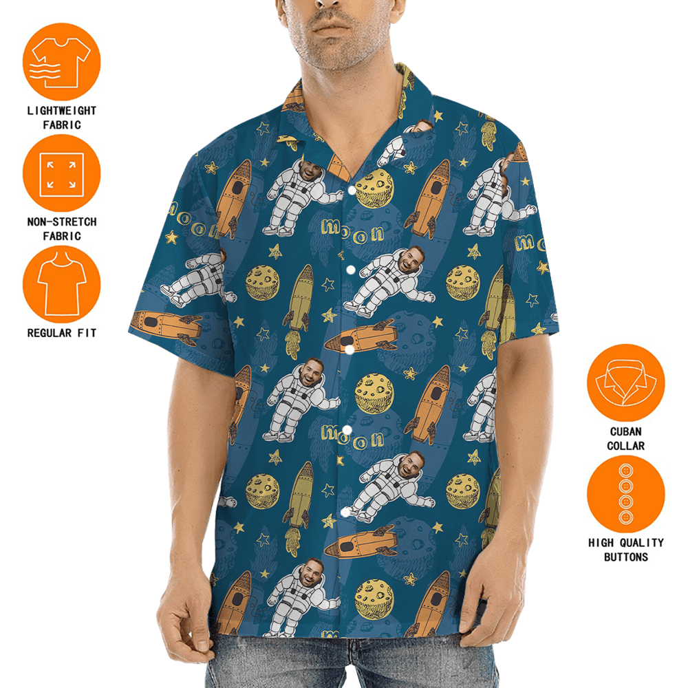Custom Face Astronaut Hawaiian Shirt