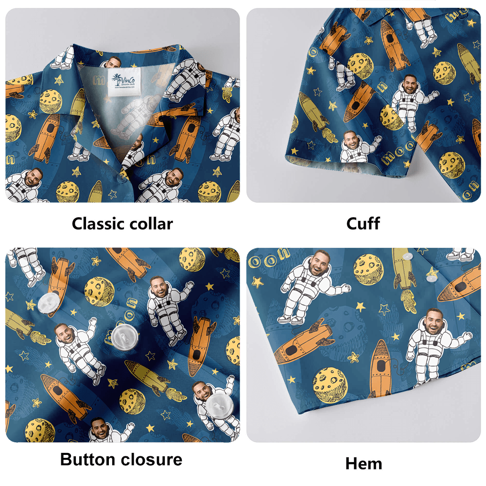 Custom Face Astronaut Hawaiian Shirt