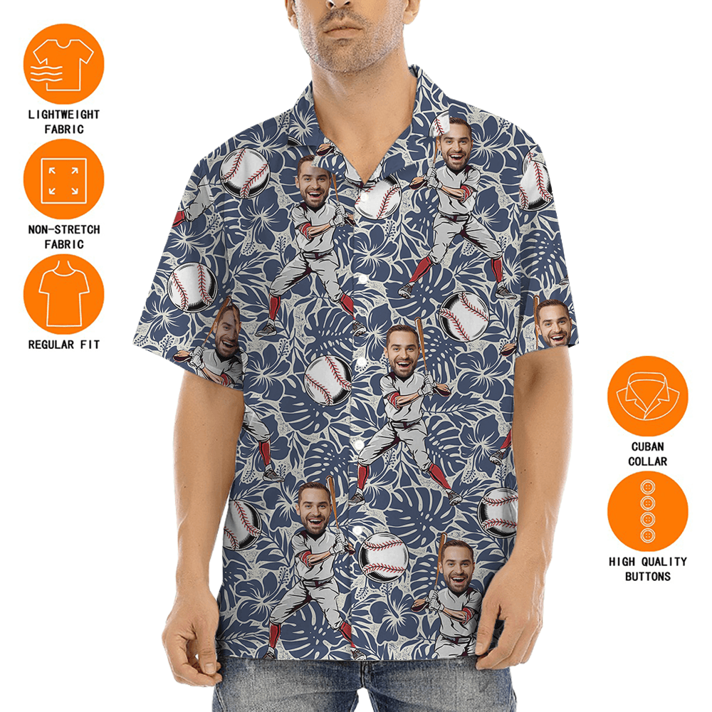 Custom Face Baseball Hawaiian Shirt