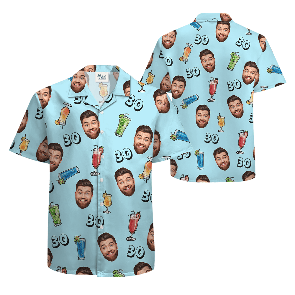 Custom Face Birthday And Age Aloha Shirt
