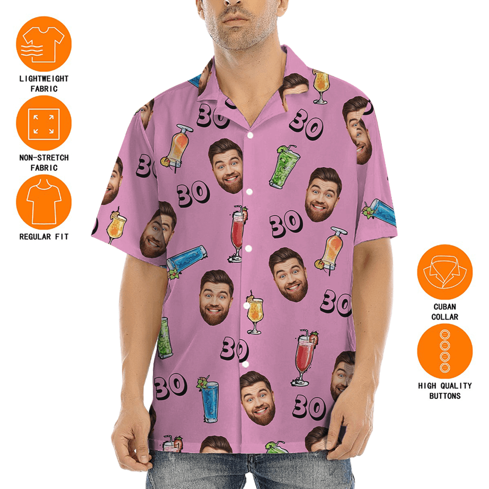 Custom Face Birthday And Age Aloha Shirt