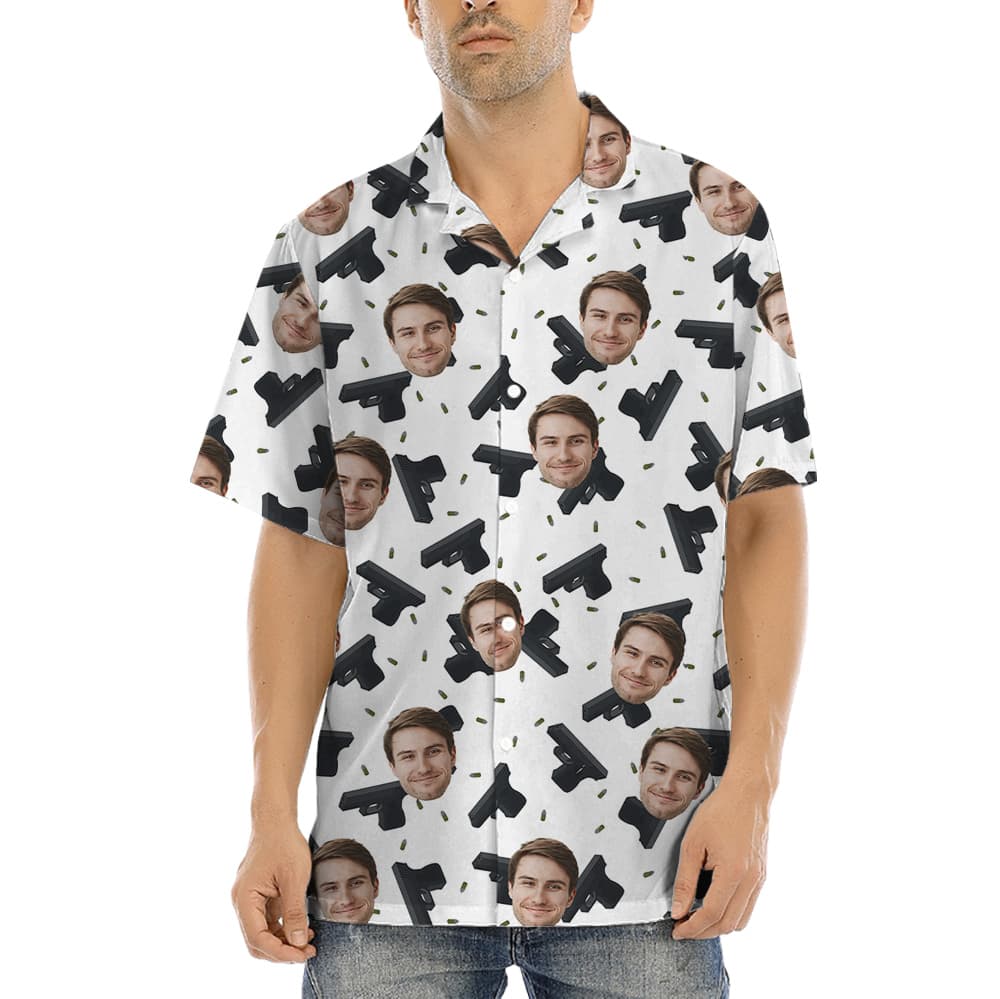 Custom Face Gun Bullet Hawaiian Shirt (4)